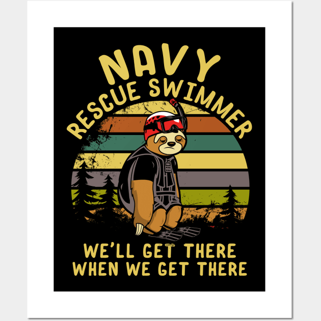 Sloth Rescue Swimmer Wall Art by aircrewsupplyco